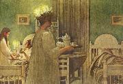 Carl Larsson Lucia Morning oil painting on canvas